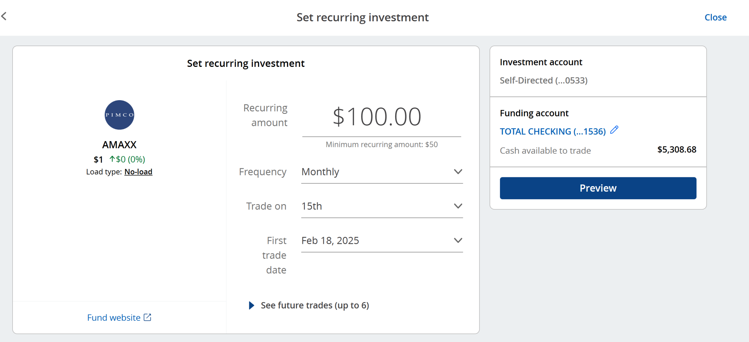 recurring investments